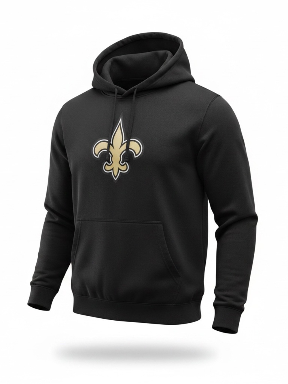 New Era New Orlens Saints Black Hoodie with Gold Fleur-de-Lis Logo